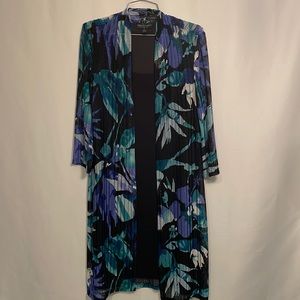 Blue Black Floral Dress - Size 6